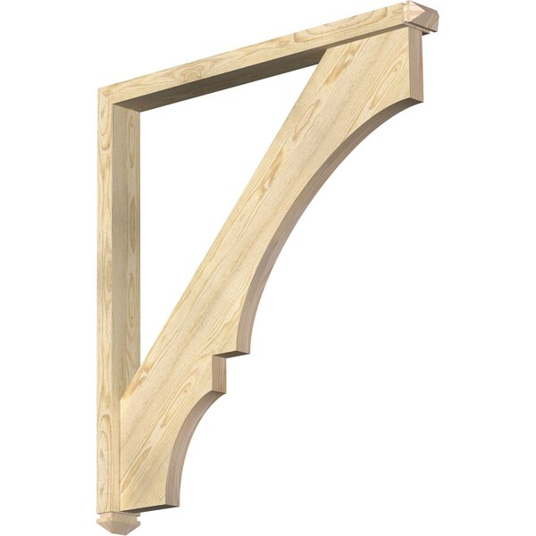 Ekena Millwork Balboa Arts and Crafts Rough Sawn Bracket w/ Offset Brace, Douglas Fir, 4"W x 40"D x 44"H BKT0402X40X44BOA03RDF - main